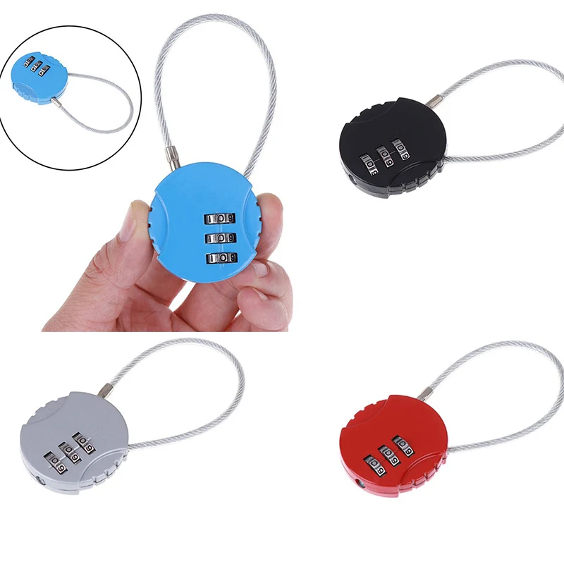 3 Dial Digit Password Combination Padlock Suitcase Luggage Metal Code Lock Mini Coded Keyed Anti-Theft Locks 4*4cm