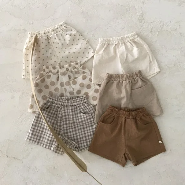 

Summer Korean Baby Children's Cotton and Linen Casual Shorts for Boys and Girls Thin Comfortable Hot Pants Children's Shorts