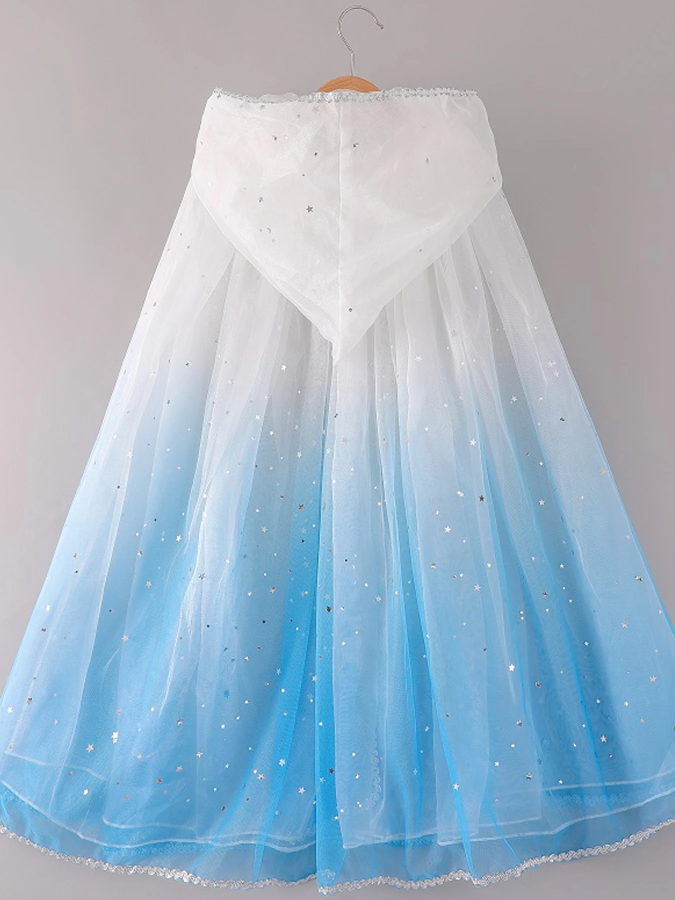 Children's Beach Cloak Thin Girls Colorful Princess Mesh Seaside Vacation Sunscreen Cloak Kids Cosplay Costume Tulle Capes