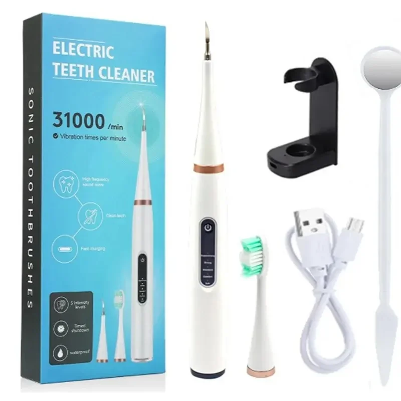 6in1 Electric Tooth Whitening Brush Frequency Sonic Teeth Cleaner Dental Scaler Toothbrush Multi-function Remove Tartar Clean