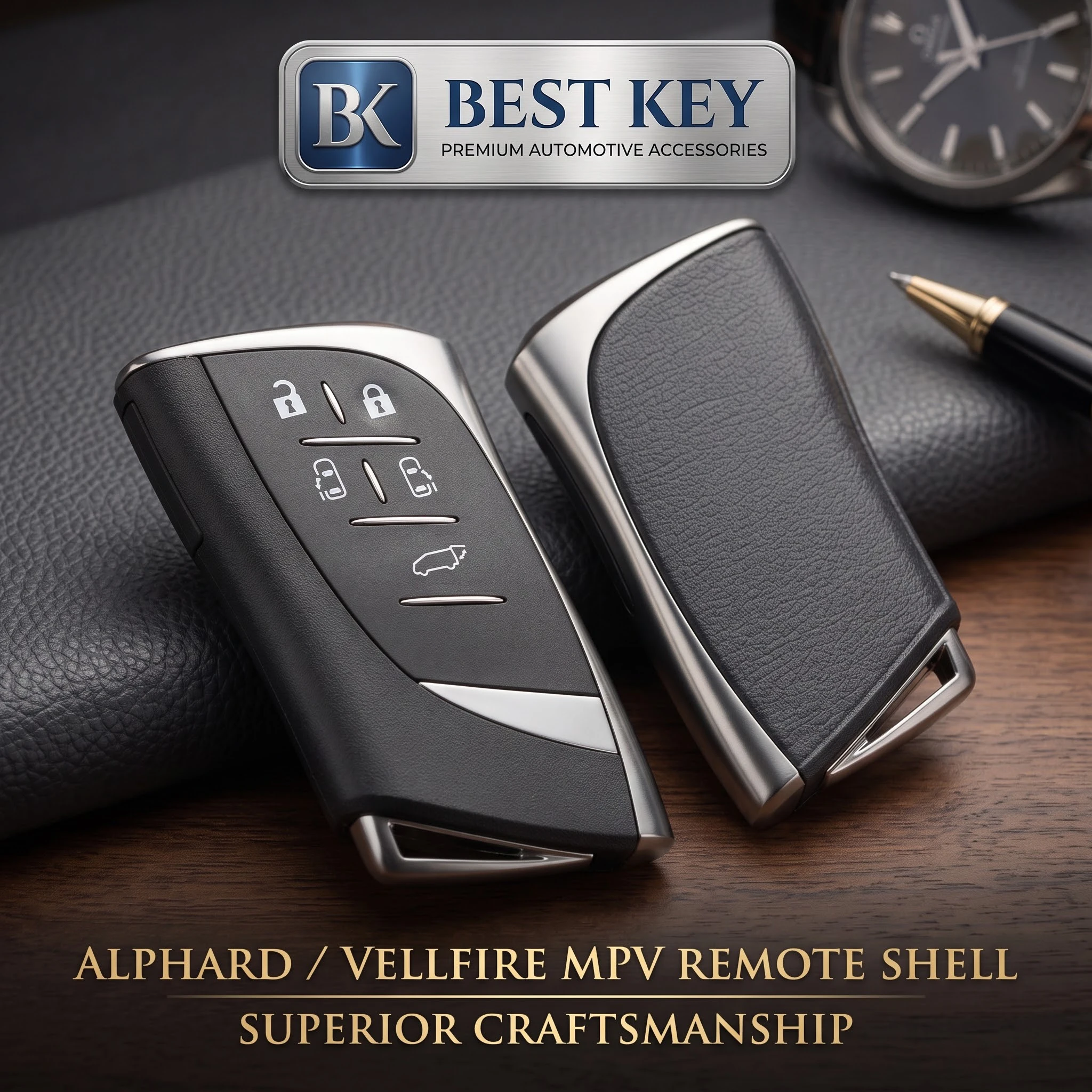 KC Car Remote Key Fob Replacement Shell 6 Button For Lexus LM350h / LM500h 2023+ MPV With Sliding Door Smart Key Housing Case