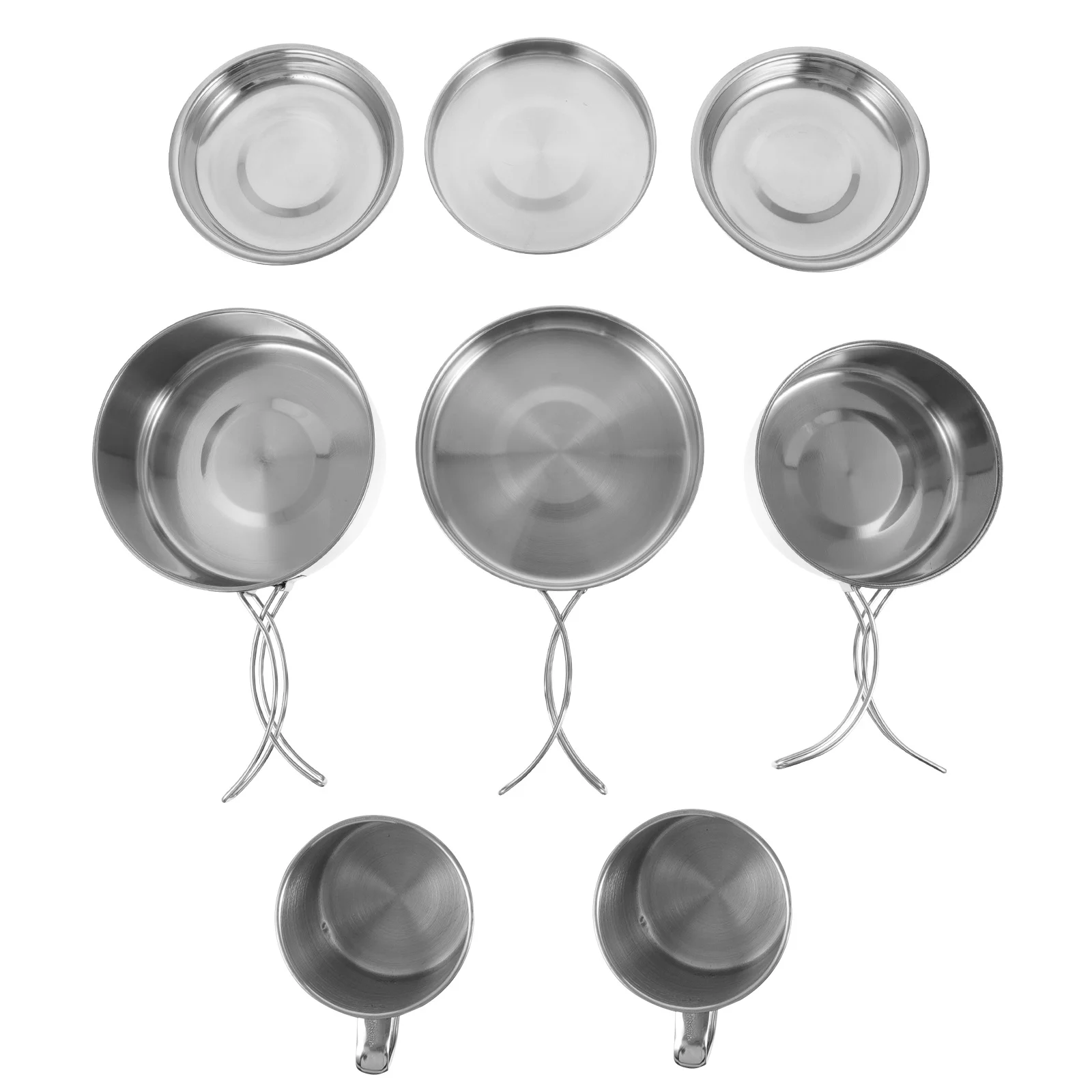 

Outdoor Camping Tableware Pot Cookware Picnic Pans Frying Cooking Utensils Stainless Steel