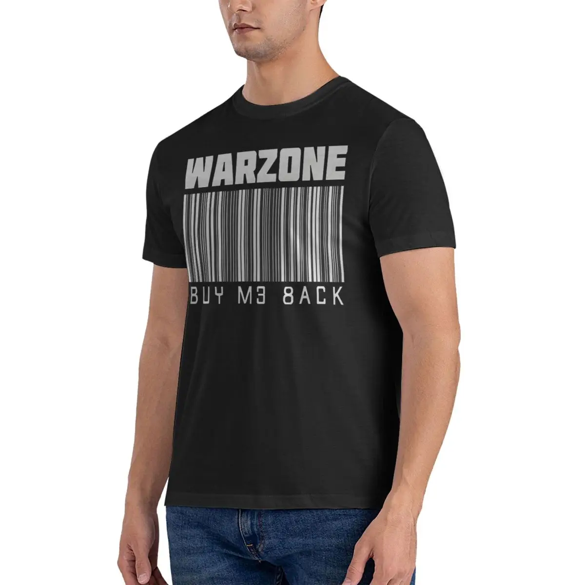 Warzone Buy Me Back Men's T Shirts C-Call Of Duty COD Fun Tees Short Sleeve Round Neck T-Shirts 100% Cotton Party Clothes