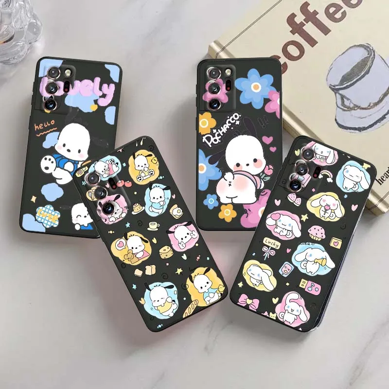 

Sanrio Pochacco Pompompurin Phone Case For Samsung A73 A72 A71 A55 A54 A53 A52 A51 A13 A22 A16 A15 A05s A14 A05 A06 5G Black