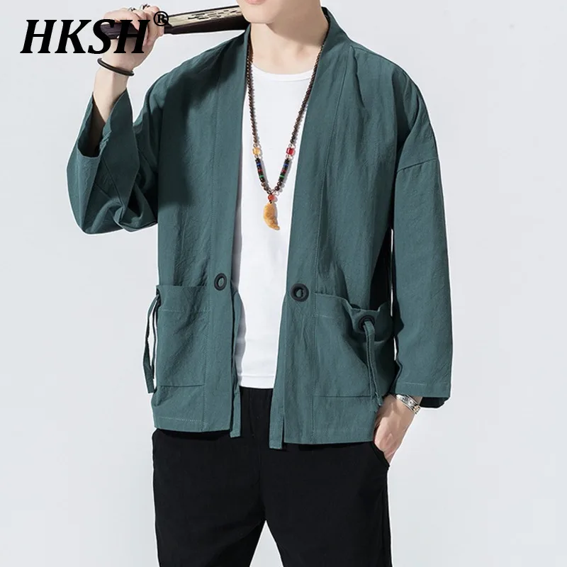 

HKSH Spring Autumn New Men's Tide China-Chic Style Fashion Trench Japanese Cardigan Summer Trend Loose Niche Retro Jacket HK1943