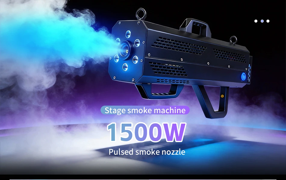 aicpose 1500W LED RGB Handgehaltene Rauchpistole Bühnen-Spezialeffektgerät für DJ Disco Party Hochzeit Tragbarer Rauchwerfer – Detail 1