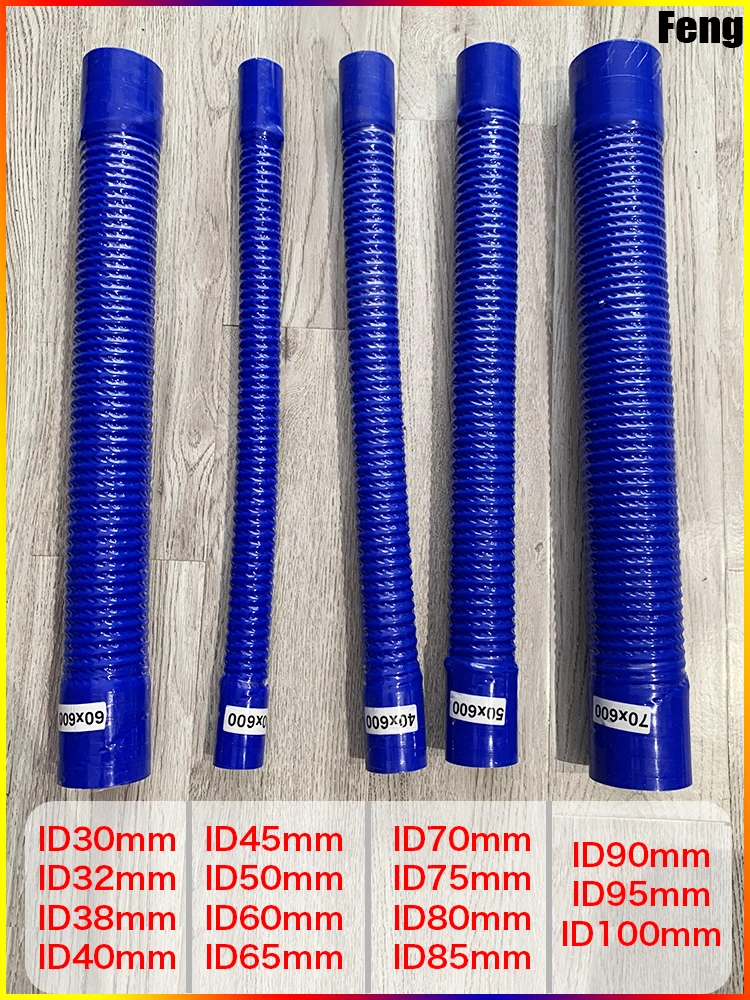 Blue Length 600mm Silicone Flexible Hose and 2Clamps ID30-1000mm  Air Intake Pipe Radiator Tube High Pressure Temperature R