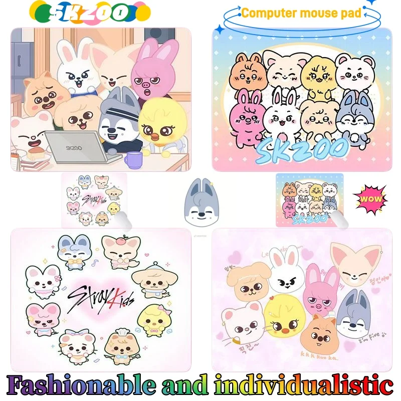 SKZOO Stray Kids Mouse Pad Cute, Fashionable, Personalized, Creative Cartoon Kawaii Office Thick Laptop Keyboard Mat Gift