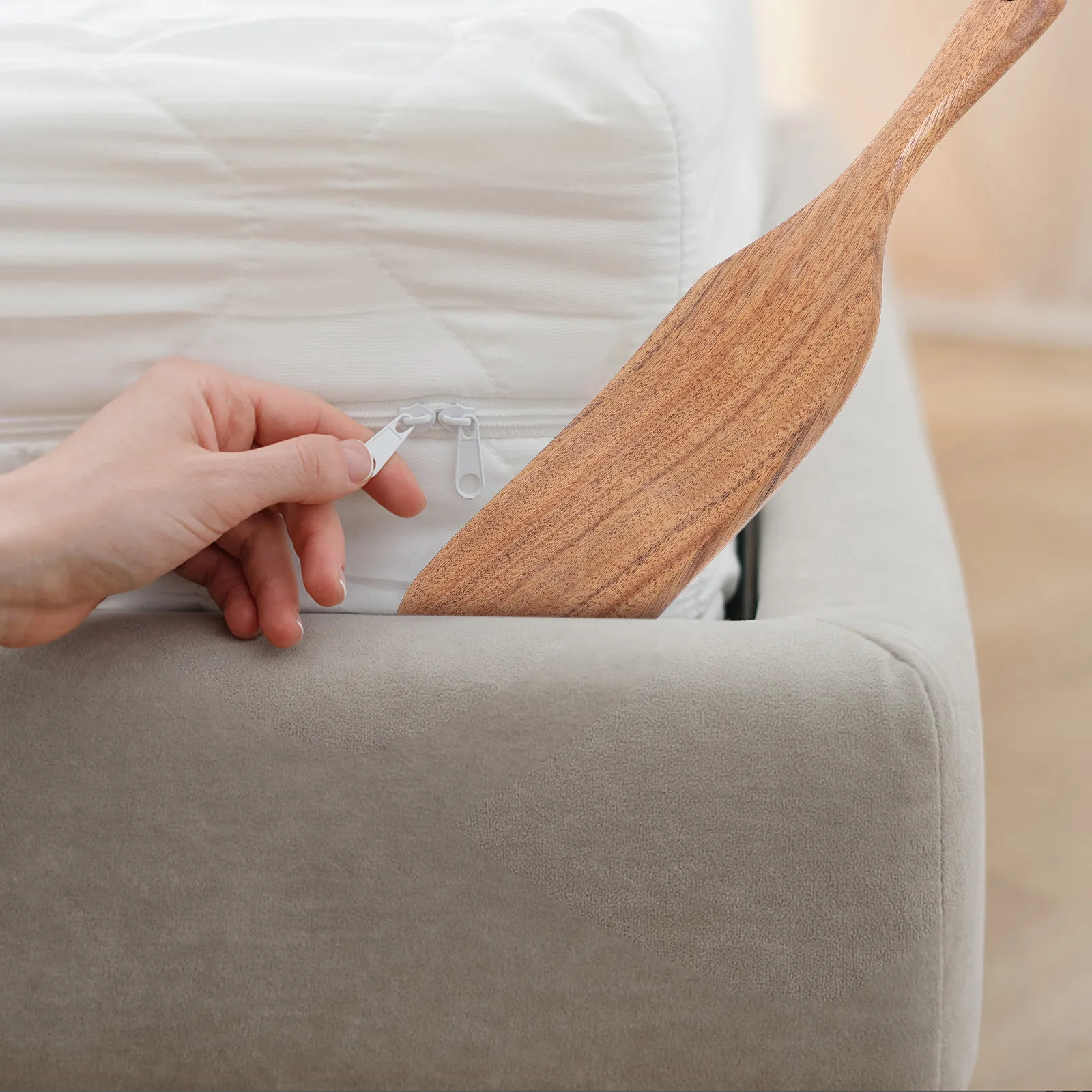 Mattress Lifting Tool Wooden Bed Sheet Tucker and Lifter for Quick Efficient Linen Changes Bed Skirt Organizer Household