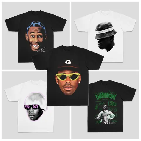 T-shirt da uomo casual sportiva europea e americana Tyler the cleator Creator Taylor rap Hip hop High Street stile coppia