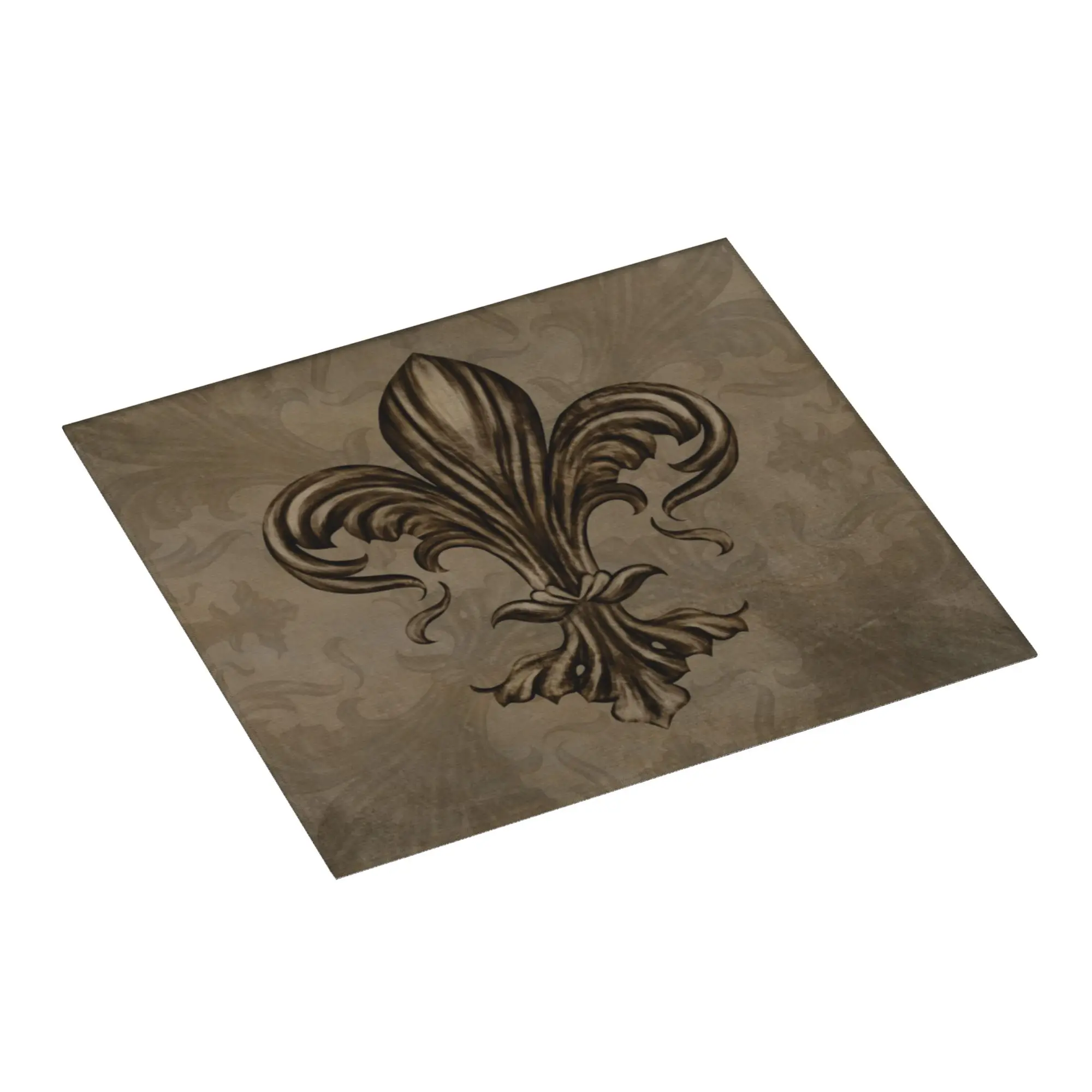 Drying Mat For Kitchen Vintage Fleur De Lis Lily Flower Water Absorbent Waterproof Fleur-De-Lys Kitchen Counter Protector Mat