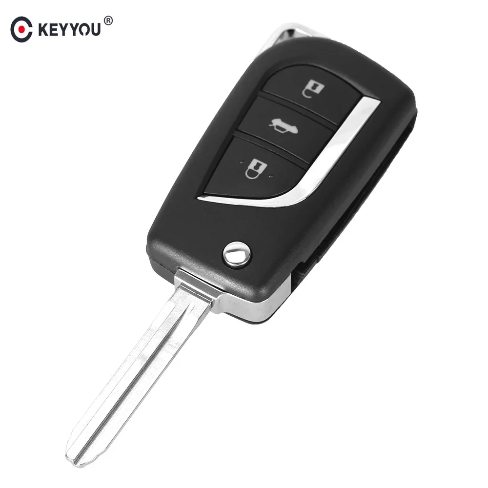 

KEYYOU Folding Flip Remote Car Key Shell For Toyota Corolla RAV4 EX Blank New VIOS Case 2/3 Button TOY43/TOY48 Blade