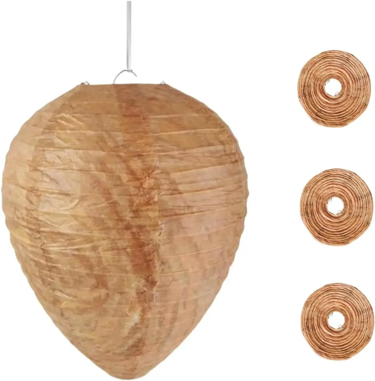 2/3Pcs Hanging Fake Wasp Nest Decoy Simulated Paper Wasp Nest Repellent For Outdoor Garden Patio Backyard Pest Control Decor
