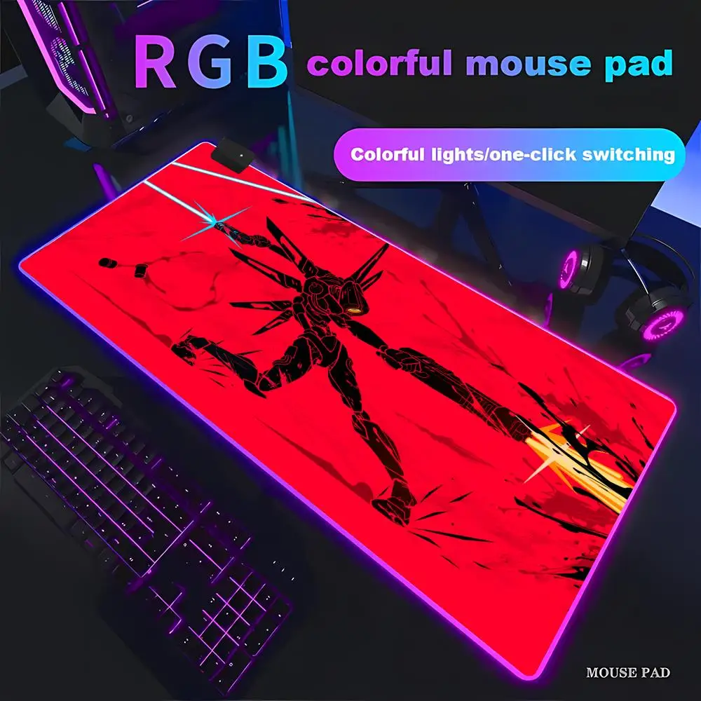 

HYBXAXC Fast-paced retro shooter U-ULTRAKILL Mouse Pad Animation Games Beautiful RGB Gamer Large LED Light XXL PC Computer pad