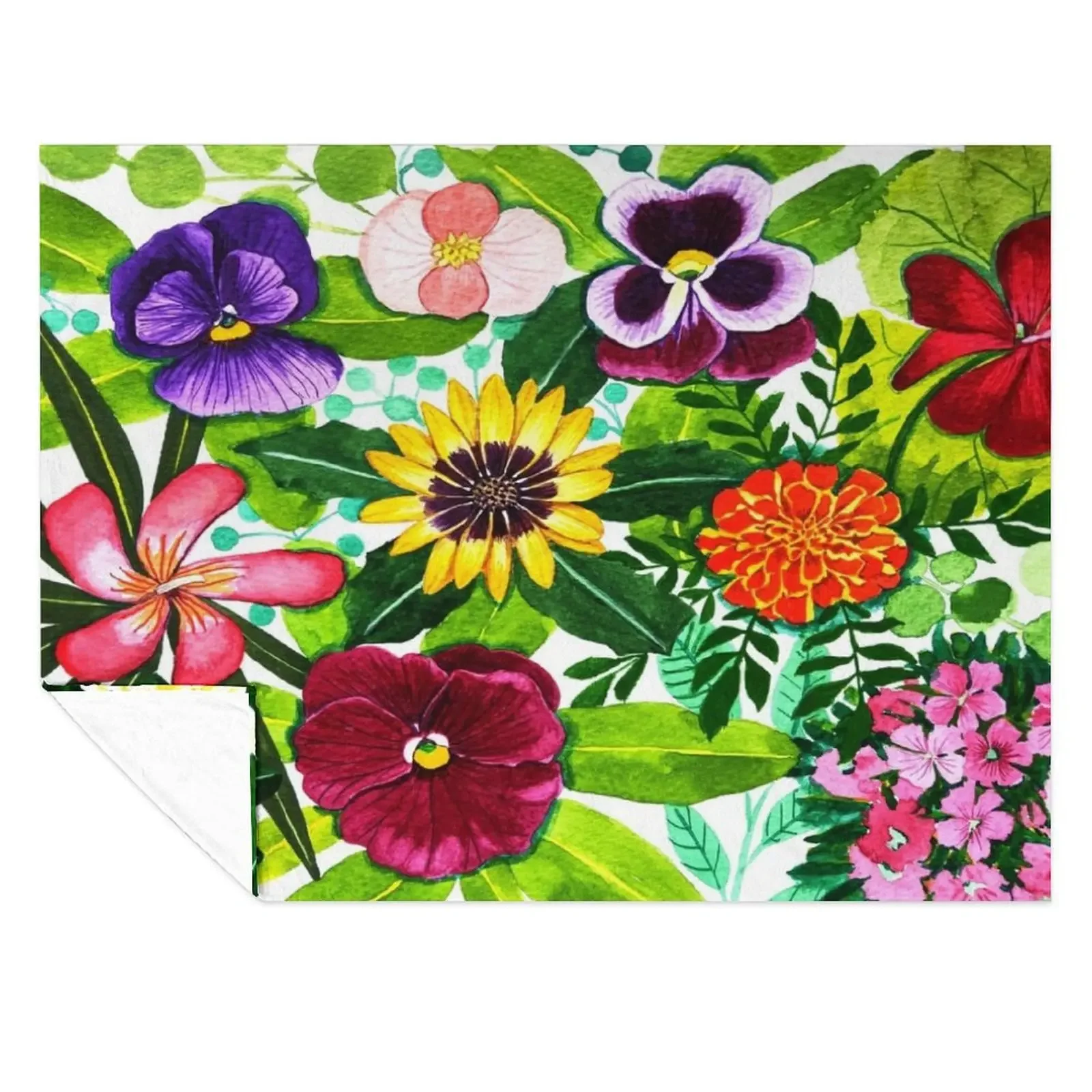 

Flower Portraits Throw Blanket Large Bed Decorative Beds Quilt Blankets