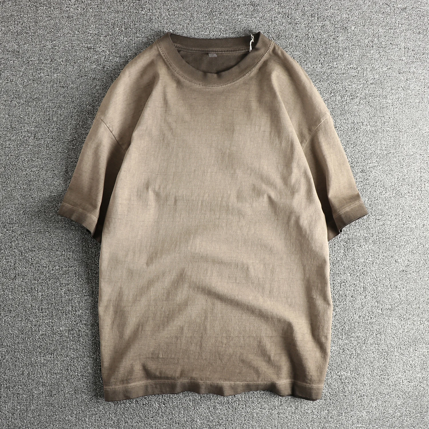

Summer New American Retro Short-sleeved O-neck Gradient Color T-shirt 100% Cotton Men's Fashion Simple Washed Casual Sport Tops