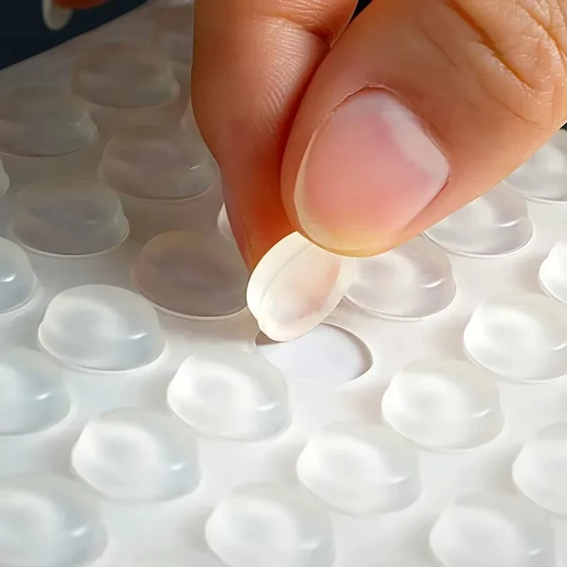 100Pcs Silicone Anti-Slip Pads - Self-Adhesive Rubber Feet, Vibration Dampening Buffers for Furniture, Appliances, and Cabinets