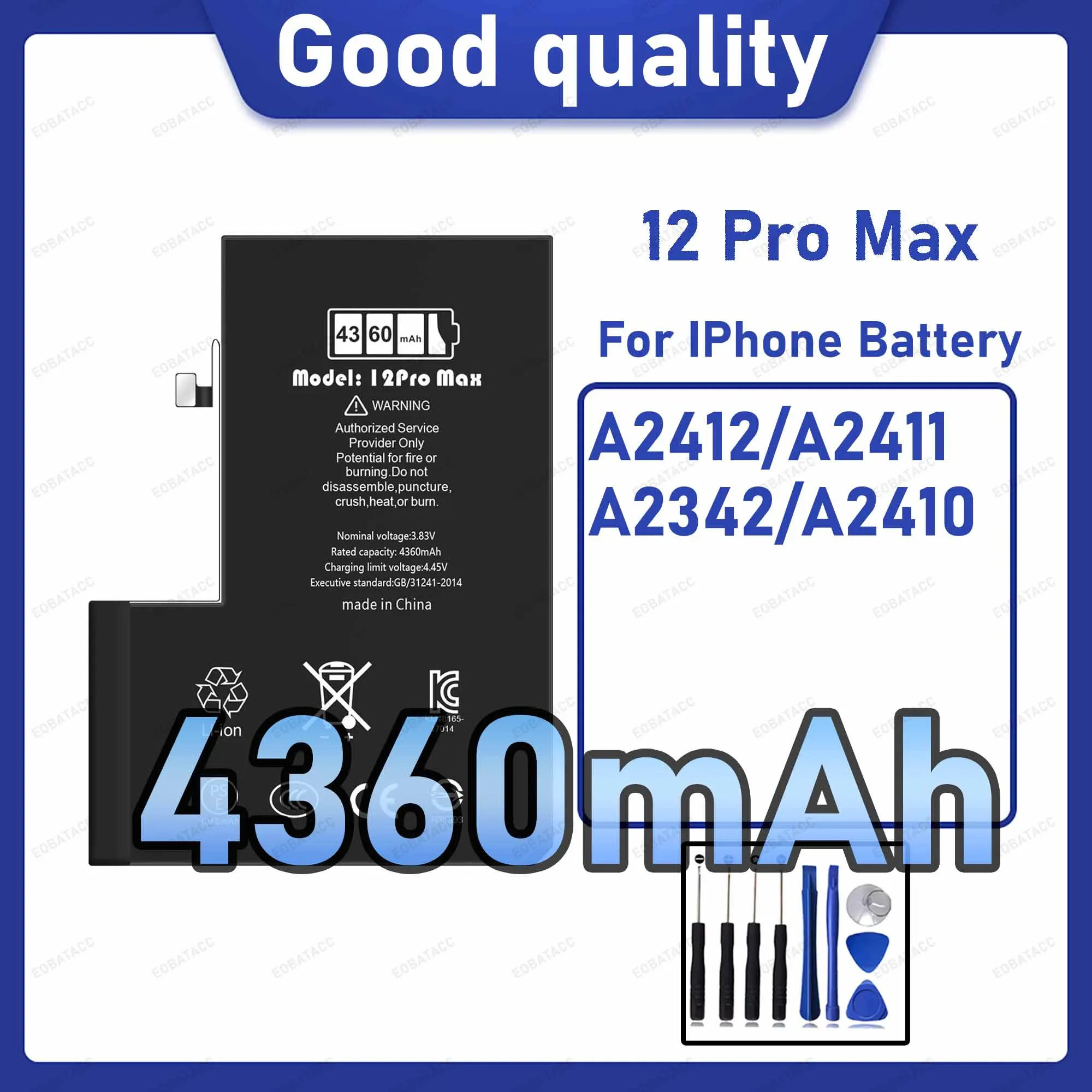 4360mAh Diagnostic Battery show genuine part no pop up message for iPhone 12 Pro Max battery