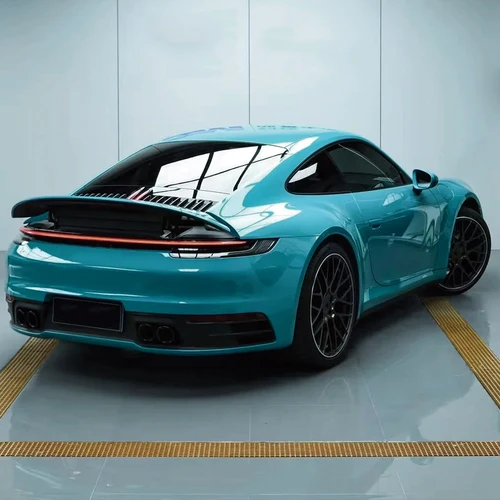 Imagen 2 del producto Pegatina de coche sin burbujas, película de vinilo Ultra brillante Miami Blue PET, calcomanía DIY para coche, pegatina autoadhesiva para carrocería de vehículo, accesorios para coche