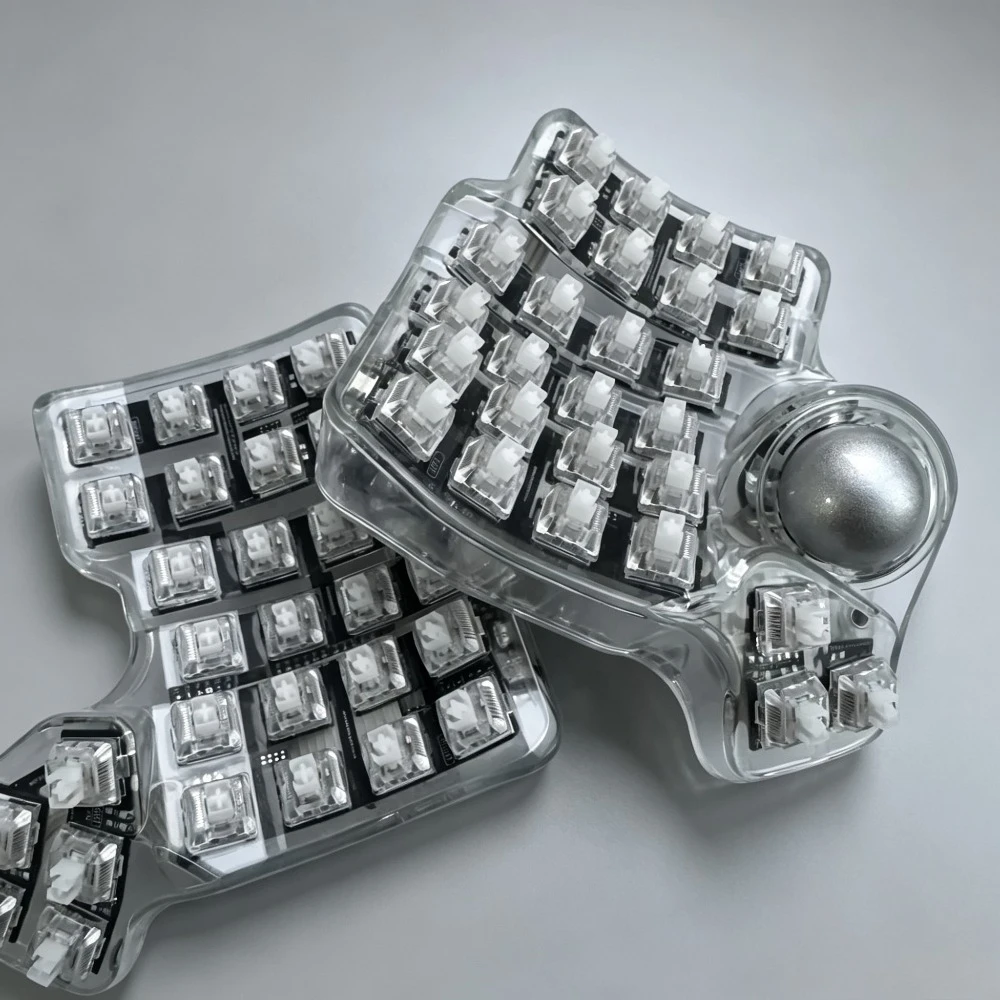 Transparent Charybdis 4x6/3x6/3x5 Mini Nano Split Keyboard Kit Wired RGB Acrylic Keyboard Ergonomics Trackball Gaming Keyboard