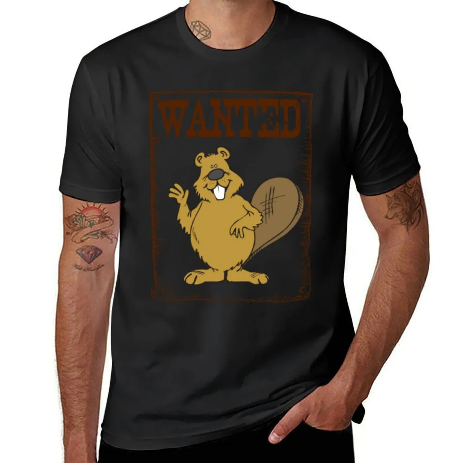 Wanted - Beaver T-Shirt plus size tops quick-drying men clothing