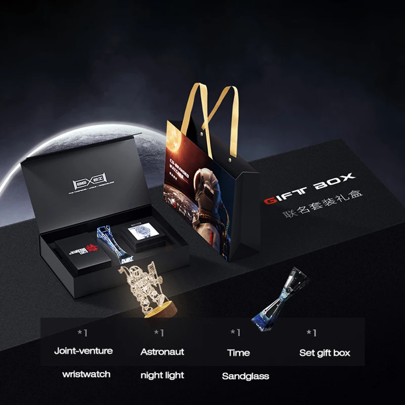 BEXEI 9091 Orologio automatico da uomo in acciaio cavo meccanico con zaffiro orologi da uomo The Wandering Earth Orologi da polso in edizione limitata