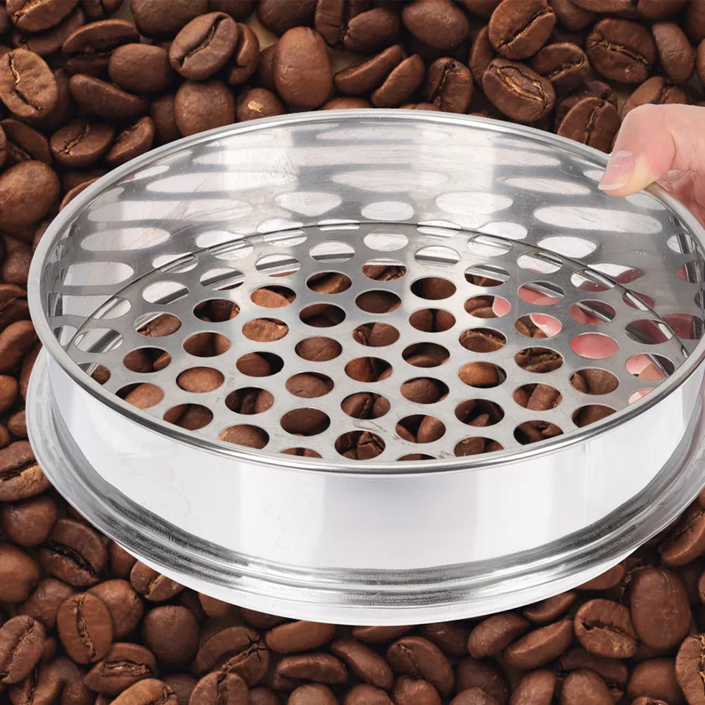 

2Pcs Stainless Steel Sifter Round Hole Sieve for Blueberries Berries Mushrooms Spices Food Grading Filtering Kitchen Garden Soil