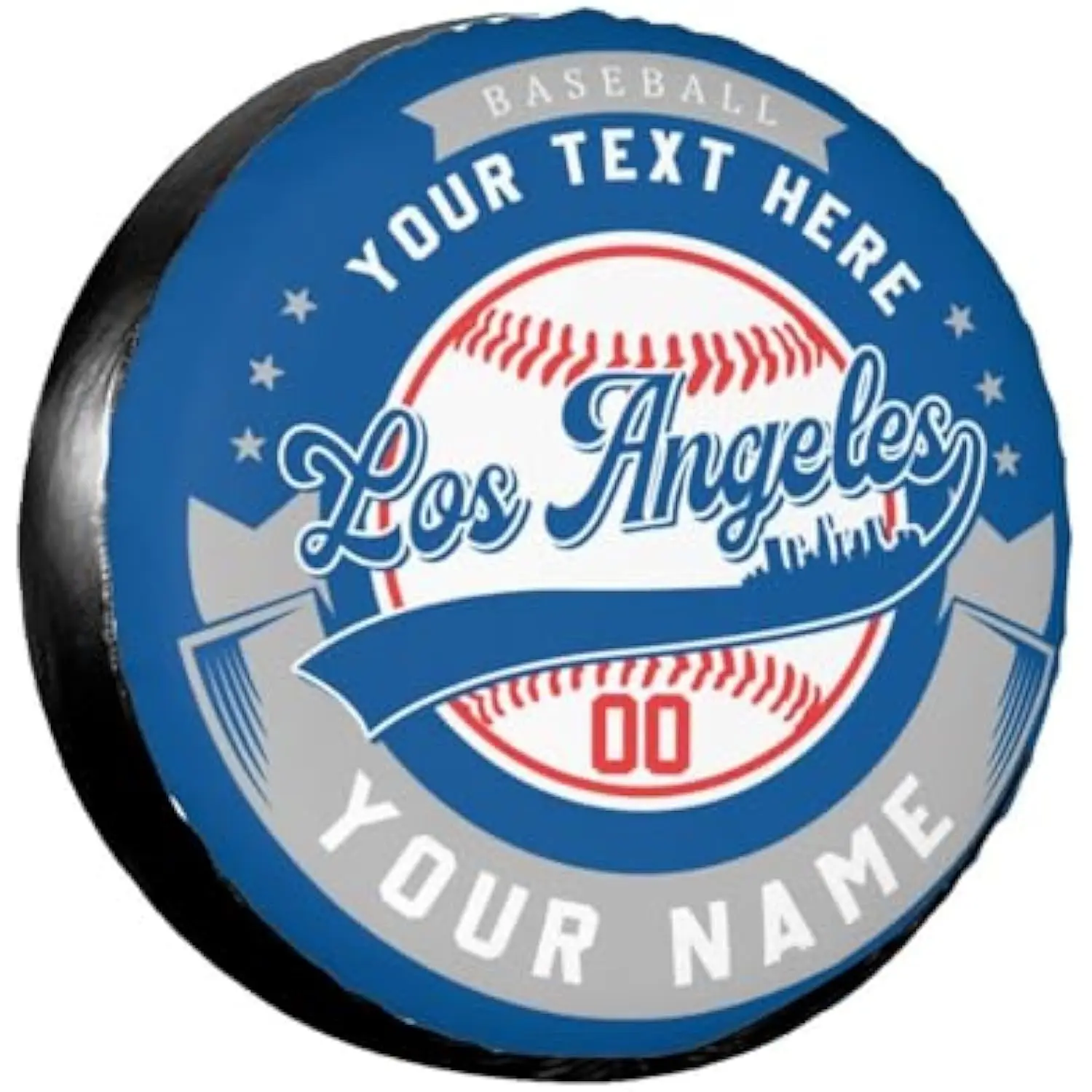 

Custom Baseball Tire Cover Los Angeles Style Waterproof Spare Wheel Cover for SUV Truck Camper