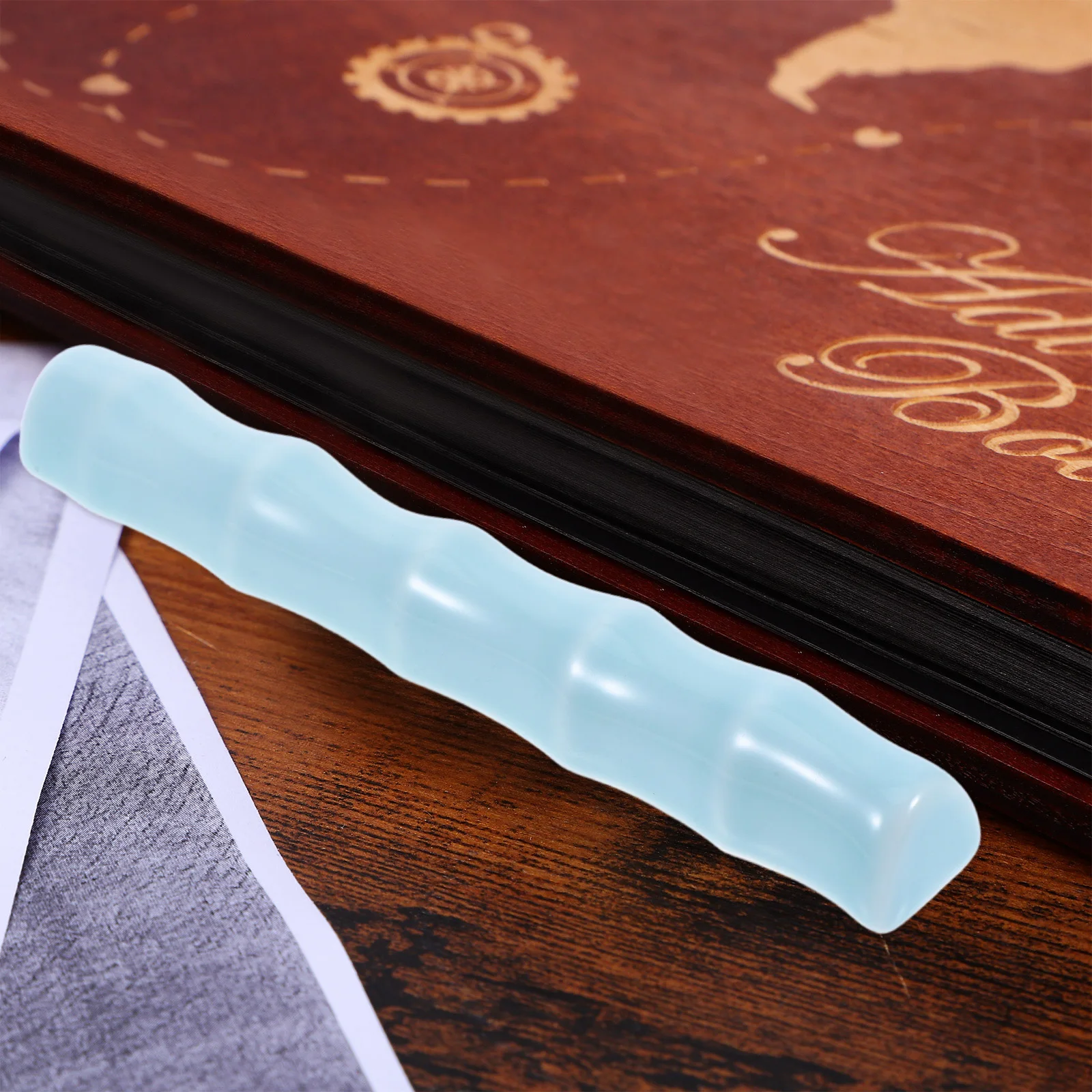 Ceramic Calligraphy Paperweight with Brush Holder Functionality for Painting Writing Practice Decorative Artistic Desk