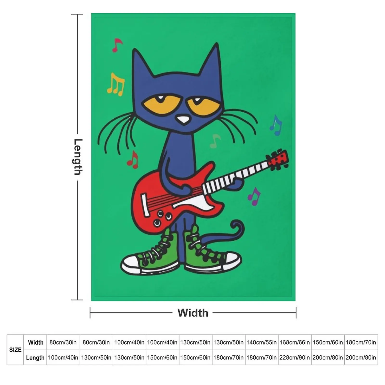 Pete the cat singing Throw Blanket couch cozy soft plush fuzzy picnic outdoor blanket