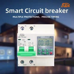 Adjustable timing switch  Digital display style 220V 380V Max 63A with 2 times on / off time set range 1min-1H/1min-99H