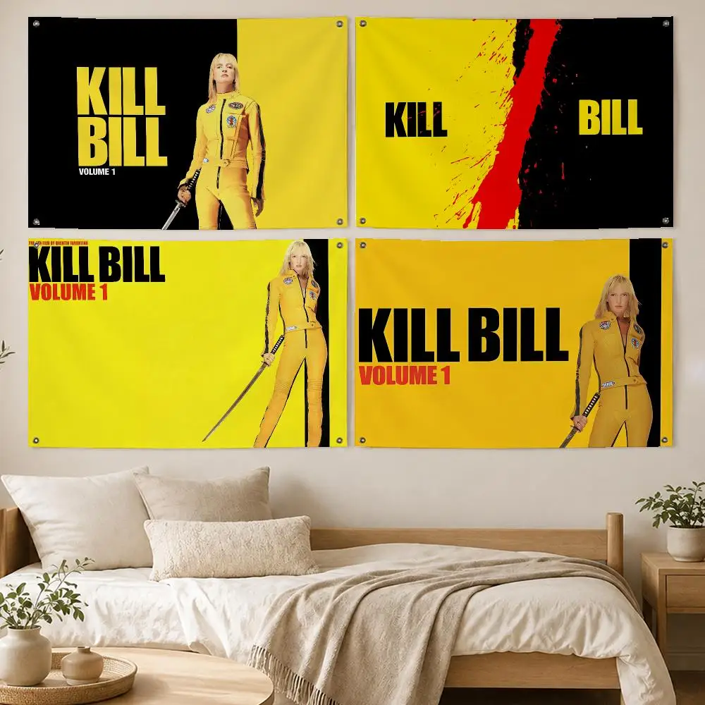 Iconic Movie Kill Bill Flags Room Bedroom Home Outdoor Wall Hanging Concert Printed Background Decoration Art Banne