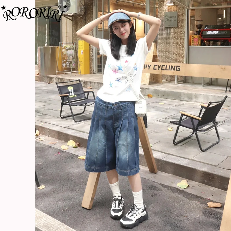 

RORORIRI американская уличная одежда нишевый дизайн плиссированная джинсовая юбка брюки для женщин осень/зима модные облегающие улучшенные короткие брюки