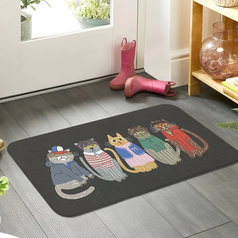 

Funny Cat Interior Entrance Mat Living Room Corridor Carpet Kitchen Balcony Bath Rug Home Decor Items Entrance Door Doormat