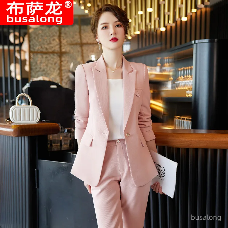 Business Wear Autumn and Winter Long Sleeve Suit Temperament Civil Servant Interview White Collar Office Wear Work Clothes Small