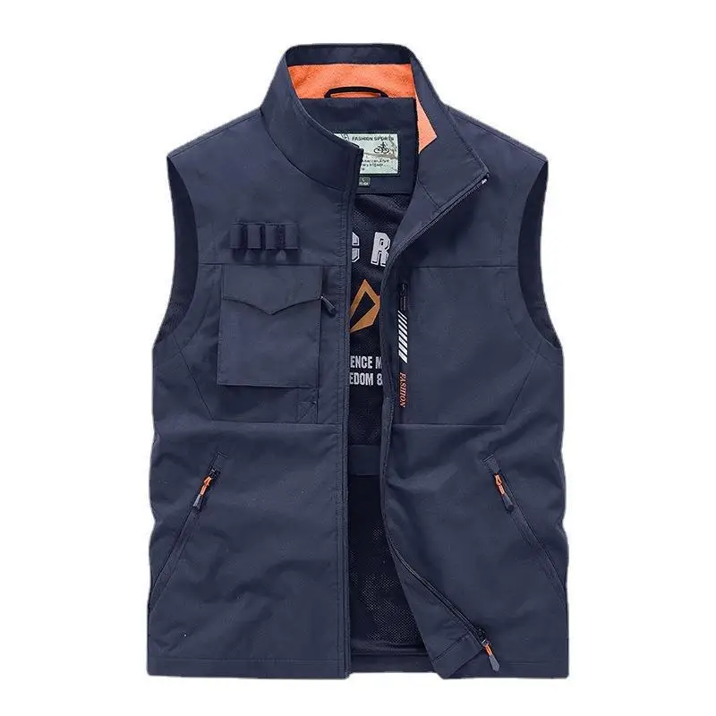 2024tactical Vest Men Waistcoat Outdoor Fishing Vest Multi Pocket Quick Dry Fishing Sleeveless Jacket Reporter Vest Plus Size6x