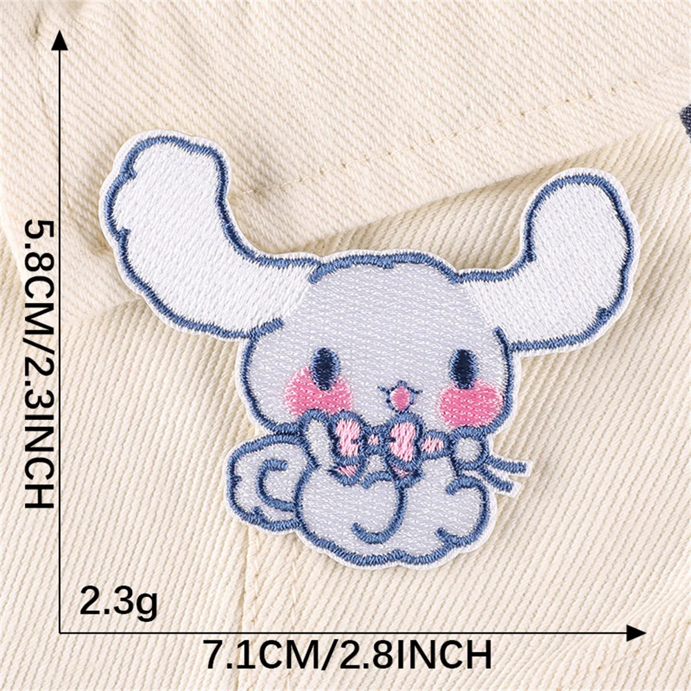 Sanrio Kuromi Cinnamoroll Anime Schmelzbare Patches Auf Kleidung Stickerei Patch Kleidungsstück Hoodies Hosen Zubehör Kawaii Geschenk Patch