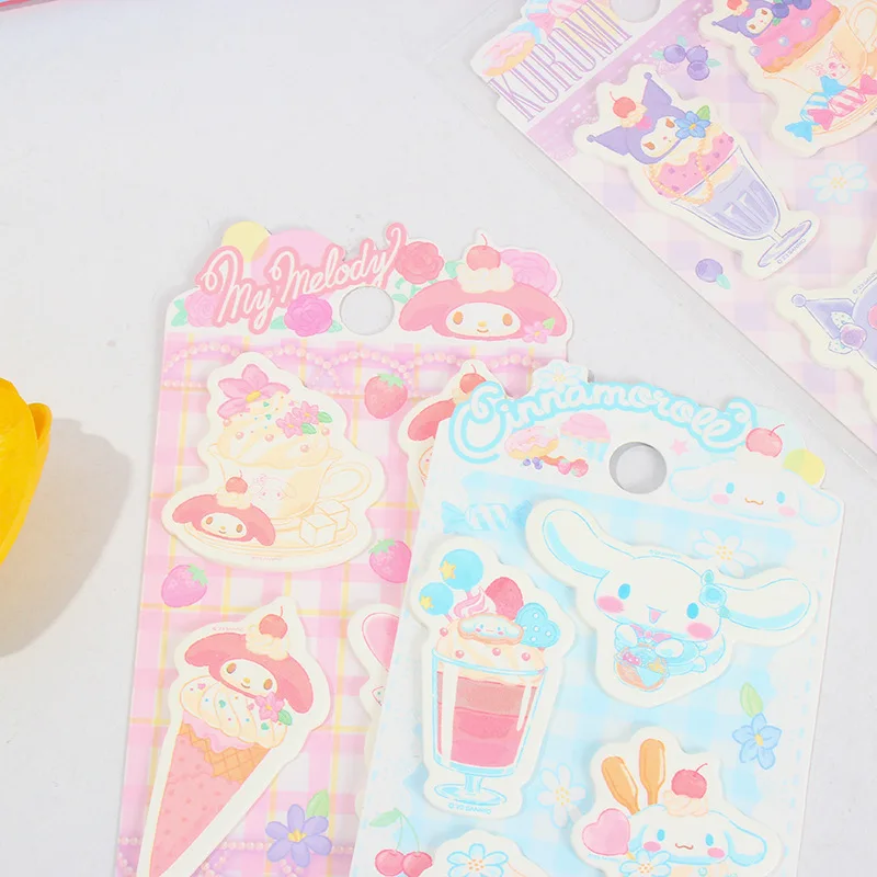 24pcs/lot Sanrio Melody Kuromi Memo Pad Cute Kitty Sticky Notes Stationery Label Notepad Planner Sticker Post School Supplies