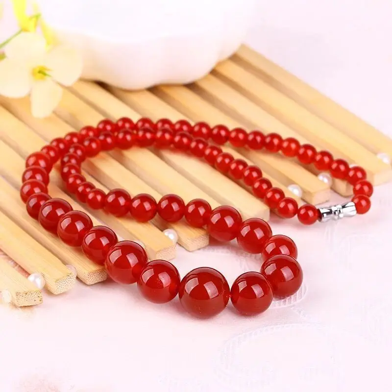 

Factory wholesale, ice species, red chalcedony, tower chain, women, necklaces