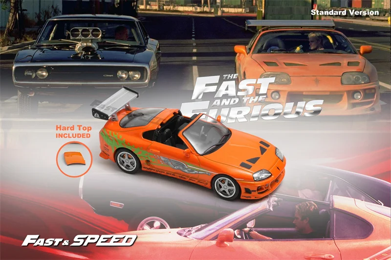 (Pre-Order)  Fast Speed FS 1:64 Supra Targa A80 Bomex FNF Orange limited999 Diecast Model Car