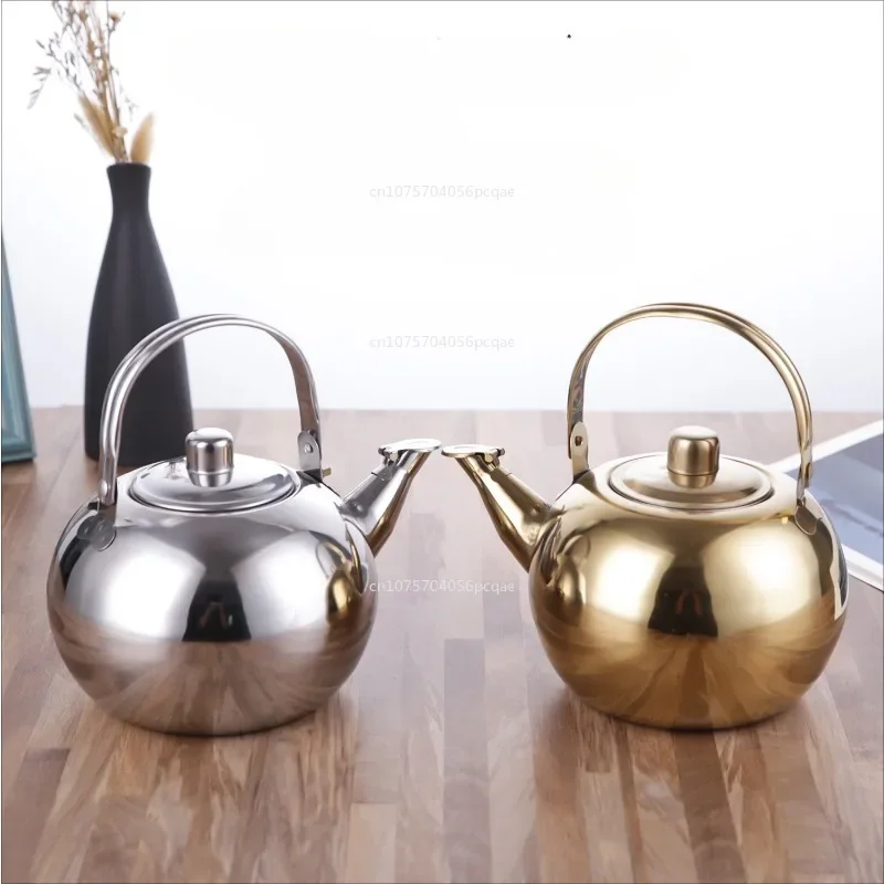 Portable Tea Kettle with Strainer Gas Stove Boiled Kettle Stainless Steel Teapot Whistling Kettle Large Capacity TeaKettle Pot