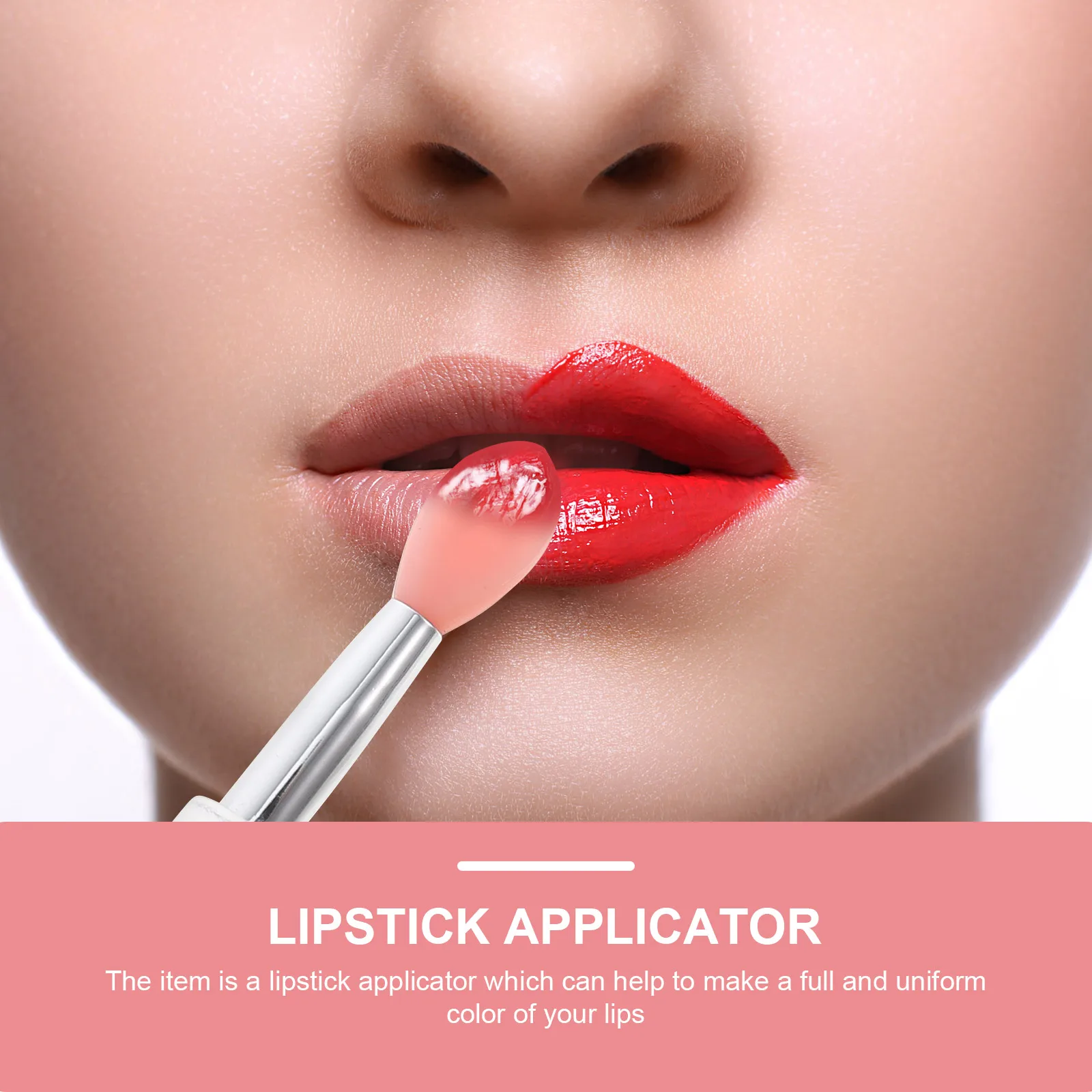 6Pcs Silicone Lipstick Brush Compact Lip Applicator for Gloss Balm Uniform Color Professional Daily Use Lip Brush with Lid