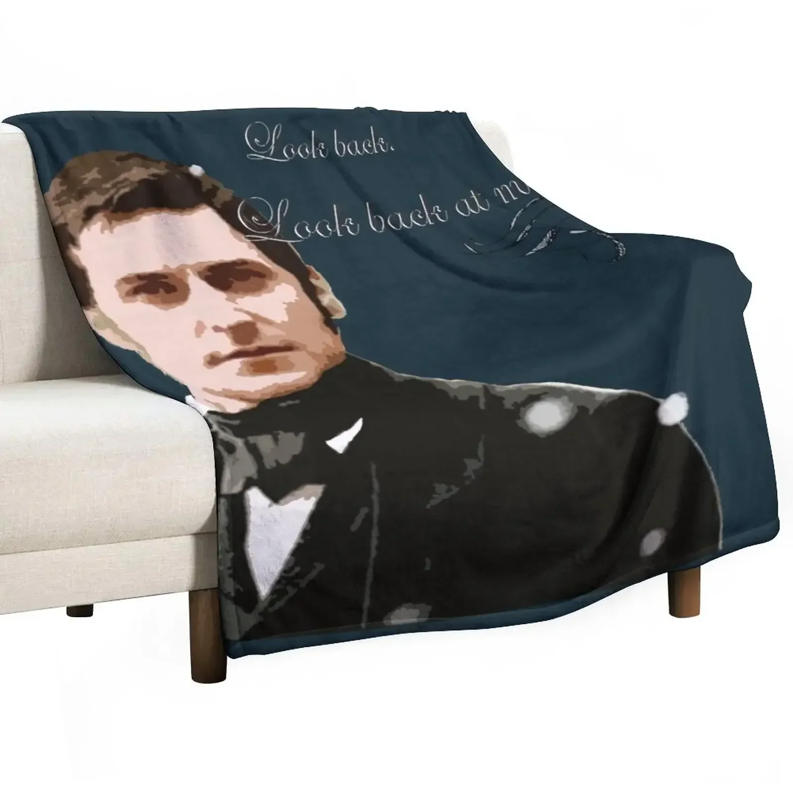 

North and South quote_Mr Thornton_ Look Back at me. Throw Blanket Camping Large Blankets