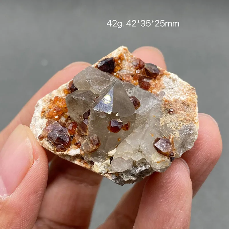 100% natural garnet original stone mineral specimen cured crystal gem collection.