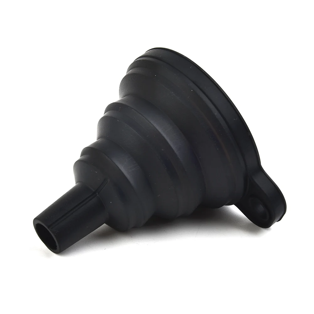 For Car Collapsible Funnel 7cm*6cm Black Silicone Car Oil Gasoline Filling Tool Diameter 9mm Simple Practical Tool