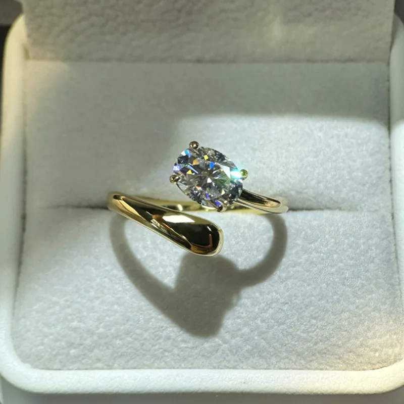 

14K Gold 1.5ct D Color Moissanite Diamond Ring 925 Sterling Silver Party Wedding Band Rings for Women Bridal Engagement Jewelry