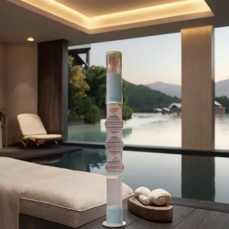 121cm Crystal Rain Stick Sound Healing Instrument Natural Ocean Wave Noise Maker for Meditation Yoga Relaxation Therapy Decor
