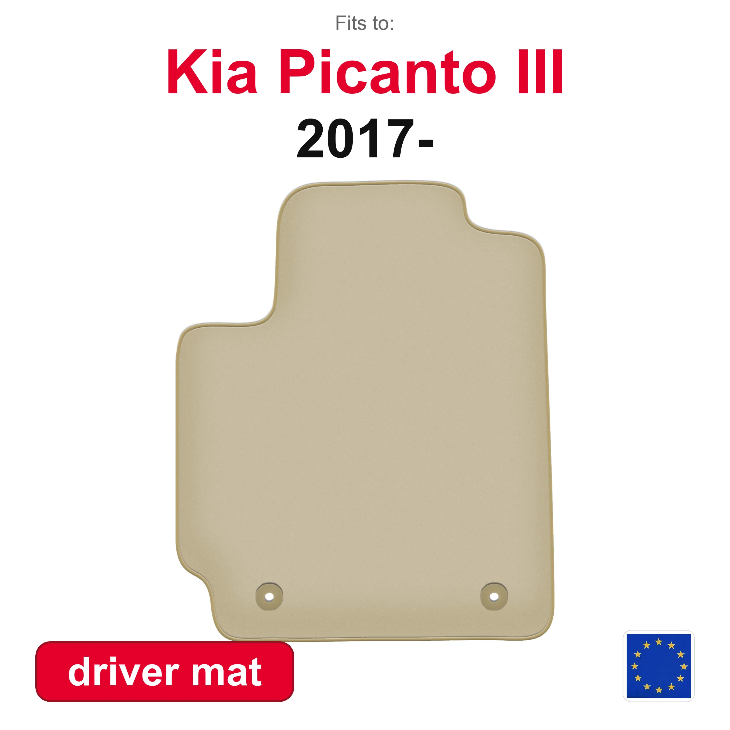 PREMIUM automat voor Kia Picanto III hatchback (2017-) - Beige (1 stuk)