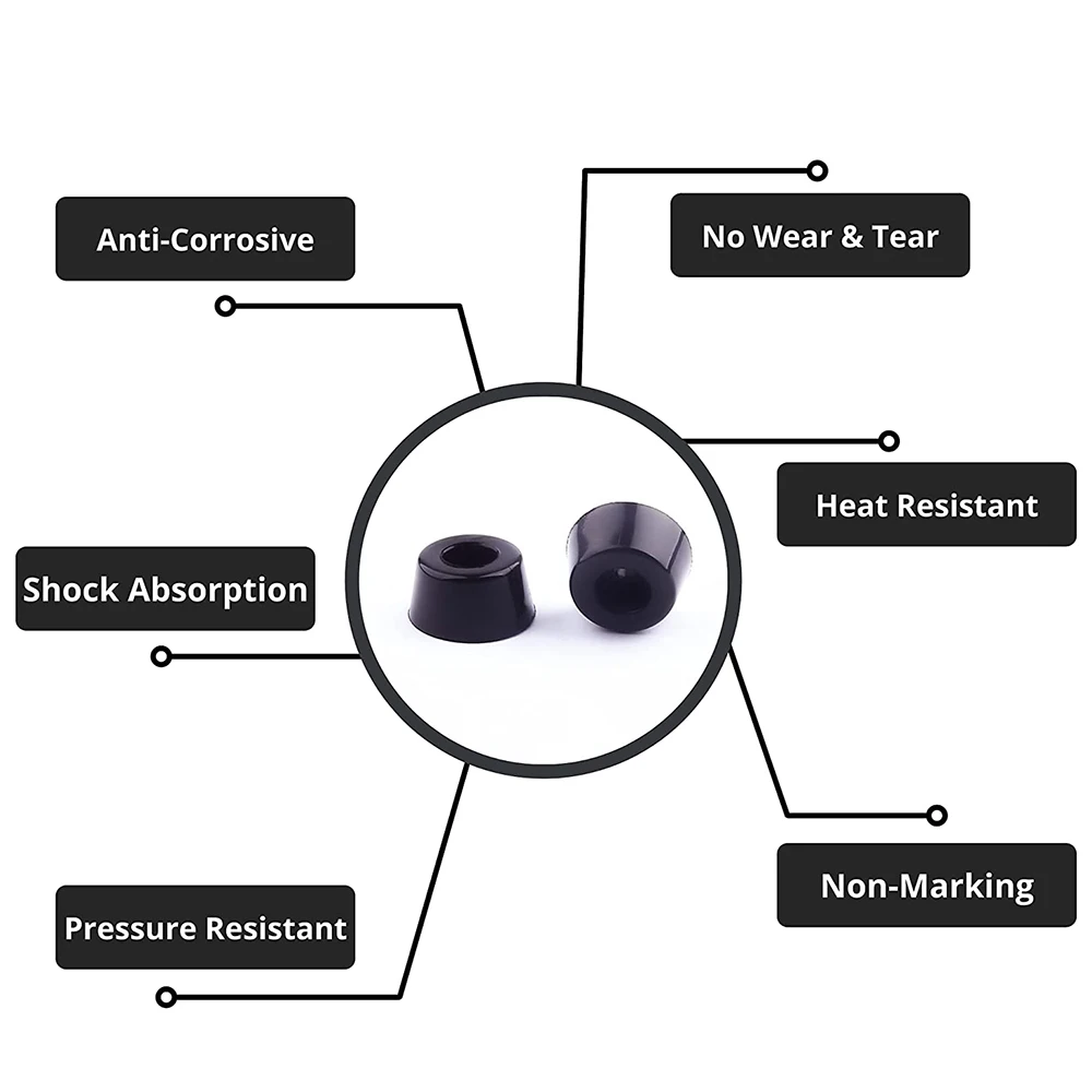 أقدام مطاطية للقطع ، أقدام مانعة للخدش ، كراسي وأثاث آخر ، 0.31x0.59in ، 52