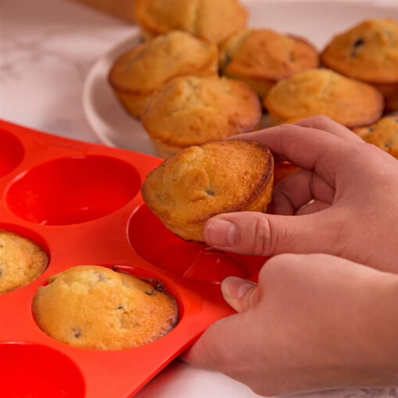 24-Hole Multi-Grid Round Silicone Muffin Cup Mold Muffin Cake Chocolate Baking Tray Silicone Cake Mold